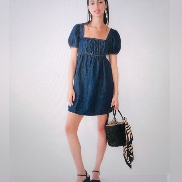 J. Crew Squareneck Denim Mini Dress - Picture 8 of 12